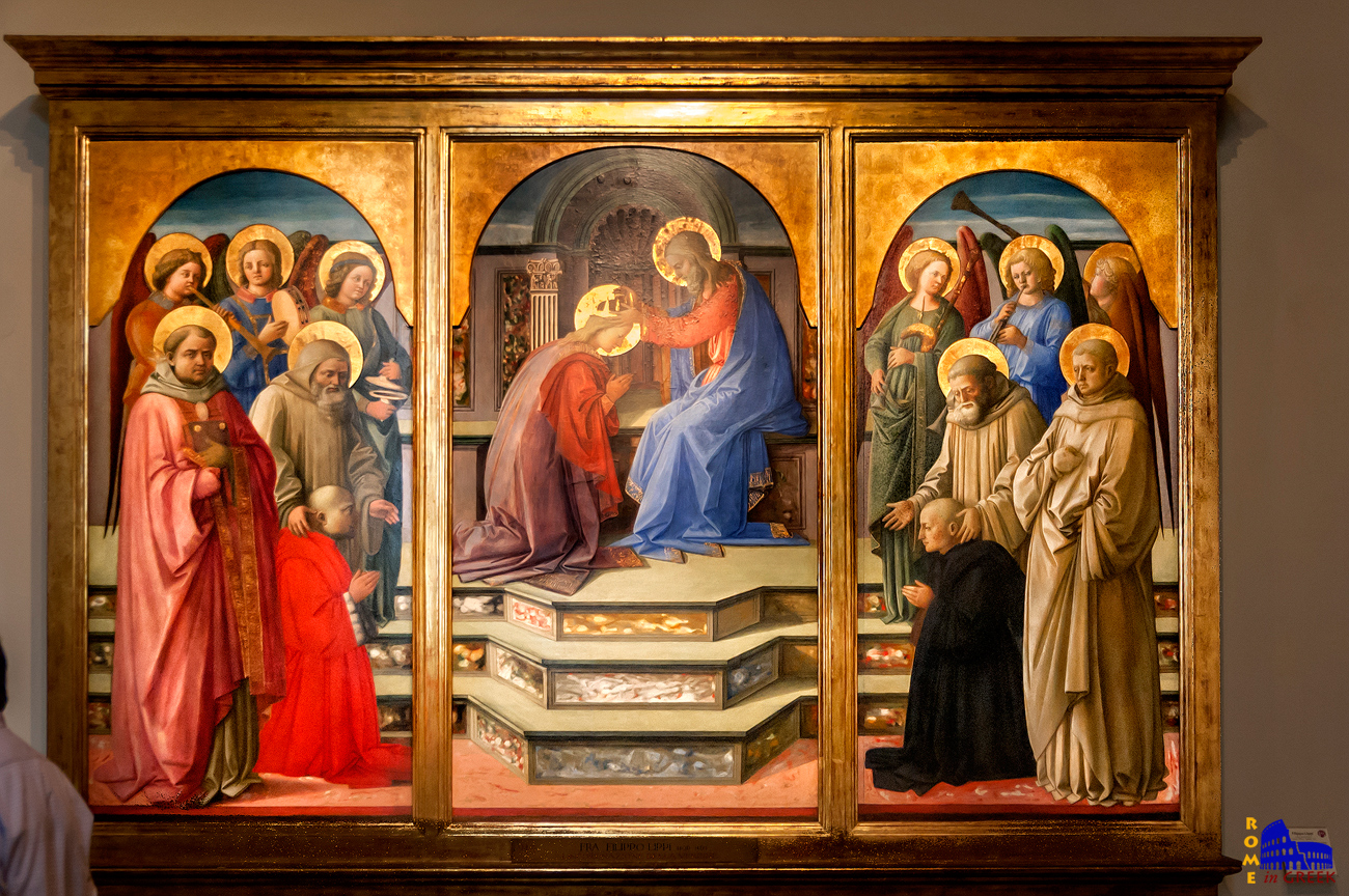 Filippo Lippi, «Στέψη της Παρθένου μετά αγγέλων, Αγίων και δωρητών».