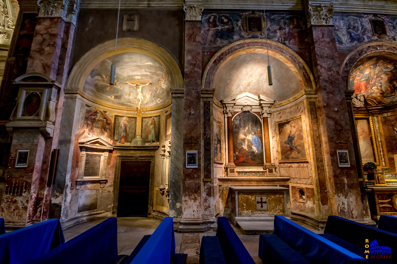 Αριστερά η «Σταύρωση» του G.Vasari, δεξιά στο κέντρο η «Υπαπαντή» του Michelangelo Cerruti